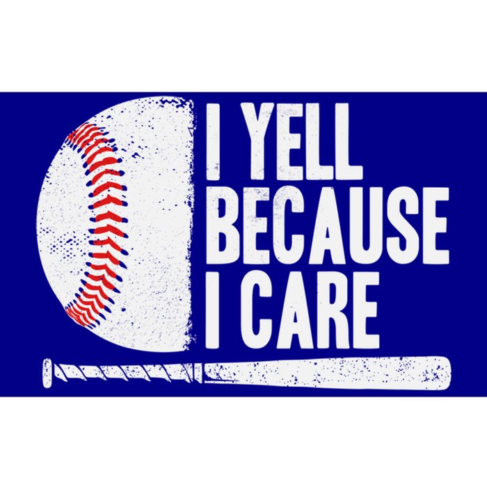 Funny Baseball Fan Humor I Yell Because I Care Baseball Dads Funny Gift Bumper Sticker