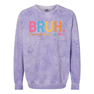 Funny Bruh Formerly Known As Mom Colorblast Crewneck Sweatshirt