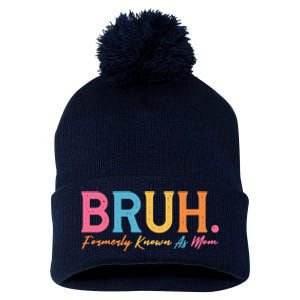 Funny Bruh Formerly Known As Mom Pom Pom 12in Knit Beanie