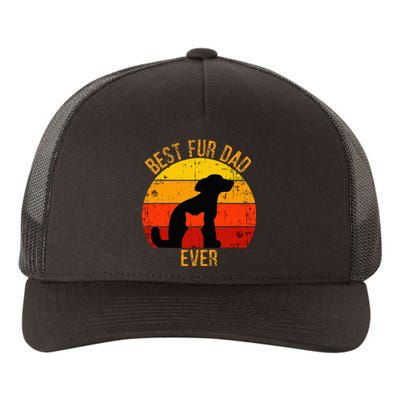 Funny Best Fur Dad Ever Vintage Retro Dog Cat Owner Yupoong Adult 5-Panel Trucker Hat