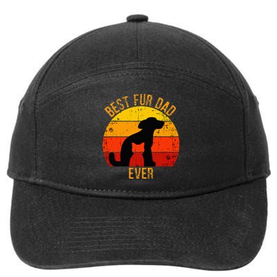 Funny Best Fur Dad Ever Vintage Retro Dog Cat Owner 7-Panel Snapback Hat