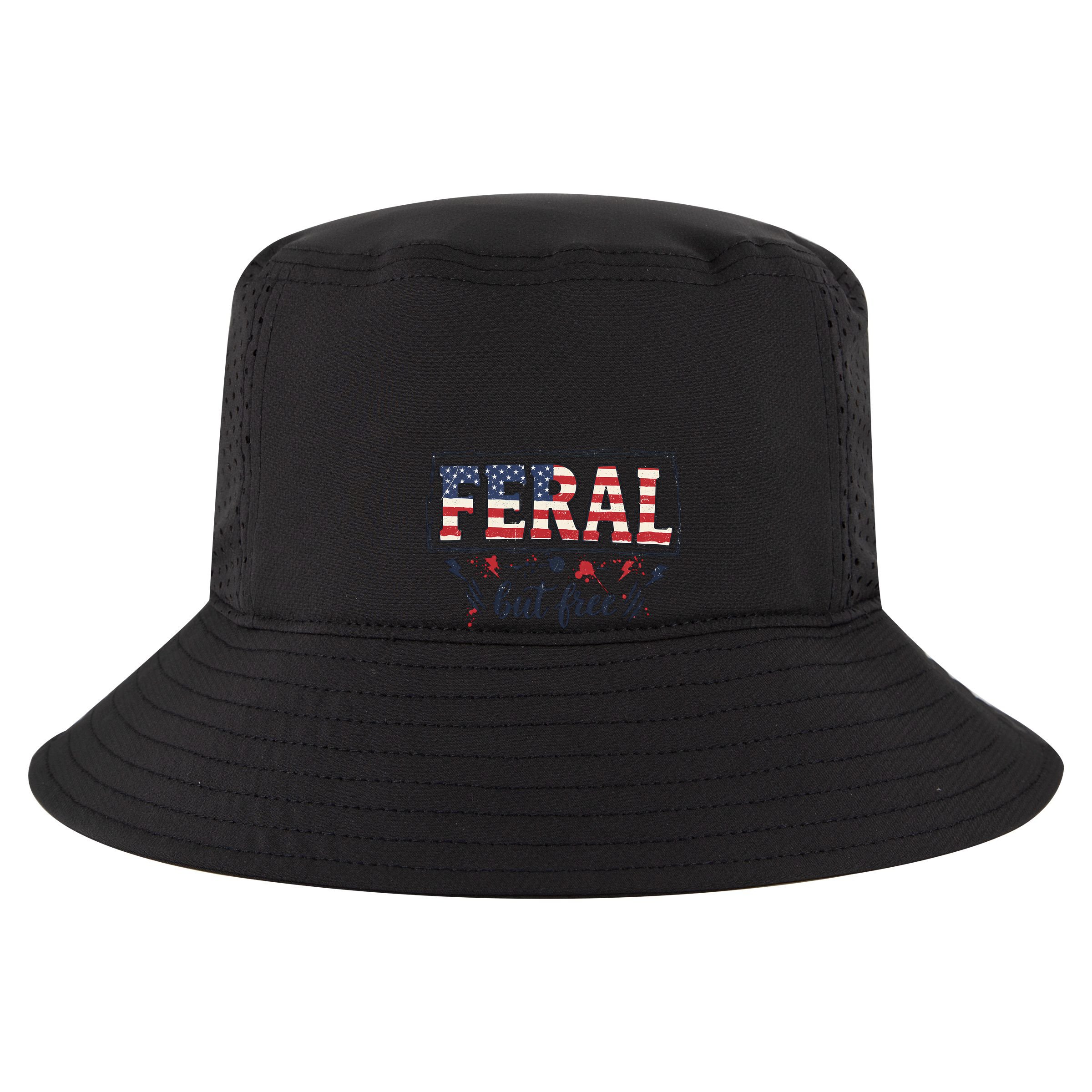 Feral but free America Patriotic  7 Panel Mesh Trucker Snapback Hat