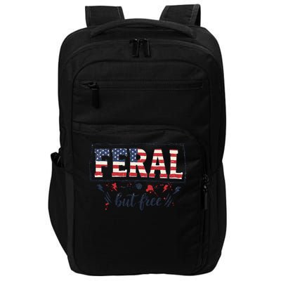 Feral but free America Patriotic  Impact Tech Backpack