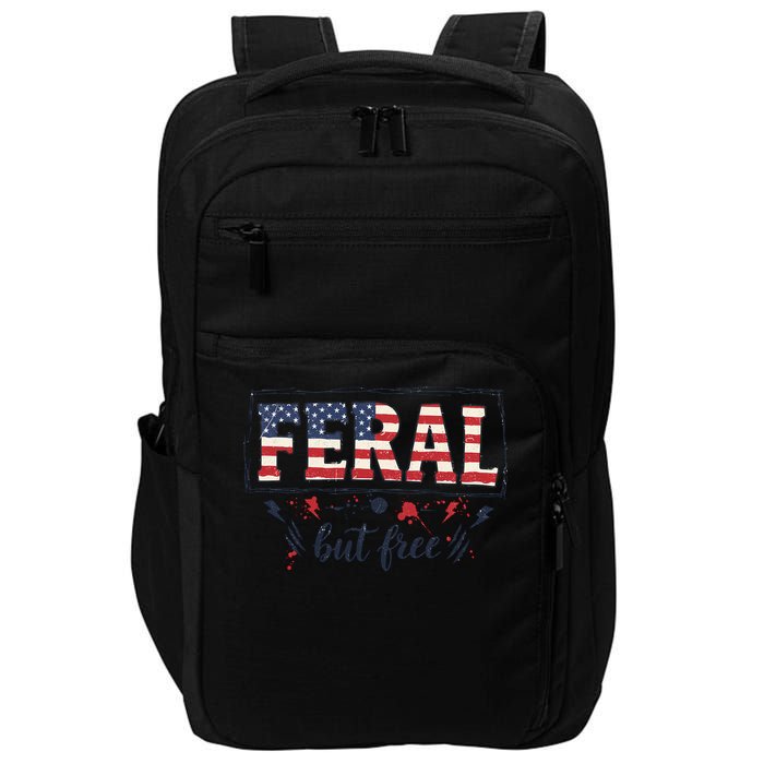 Feral but free America Patriotic  Impact Tech Backpack