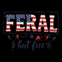 Feral but free America Patriotic  Drawstring Bag