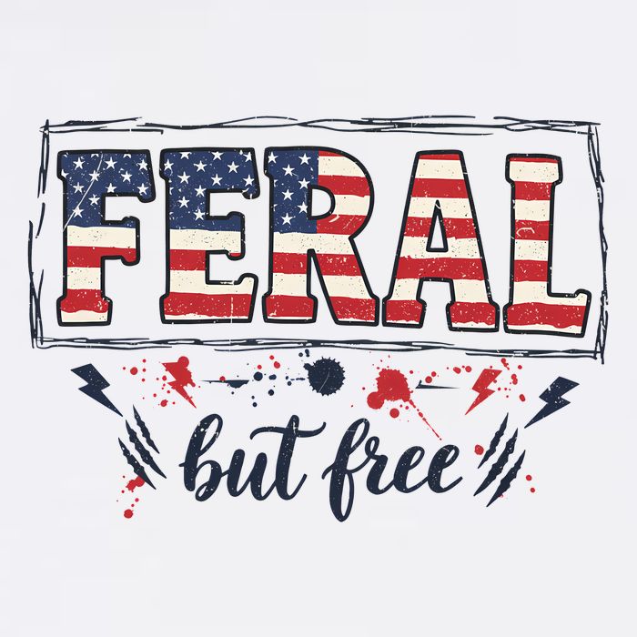 Feral but free America Patriotic  Cool Comfort Performance Bucket Hat
