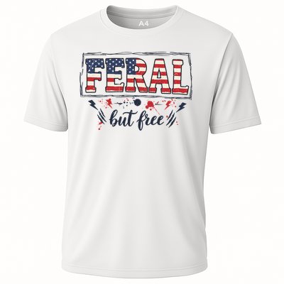 Feral but free America Patriotic  Cooling Performance Crew T-Shirt