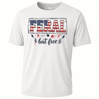 Feral but free America Patriotic  Cooling Performance Crew T-Shirt