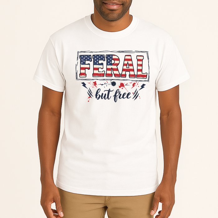 Feral but free America Patriotic  Tall T-Shirt