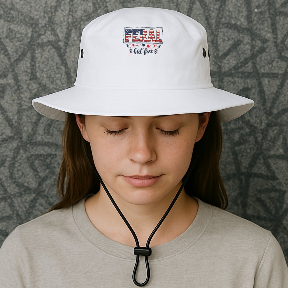 Feral but free America Patriotic  Bucket Hat