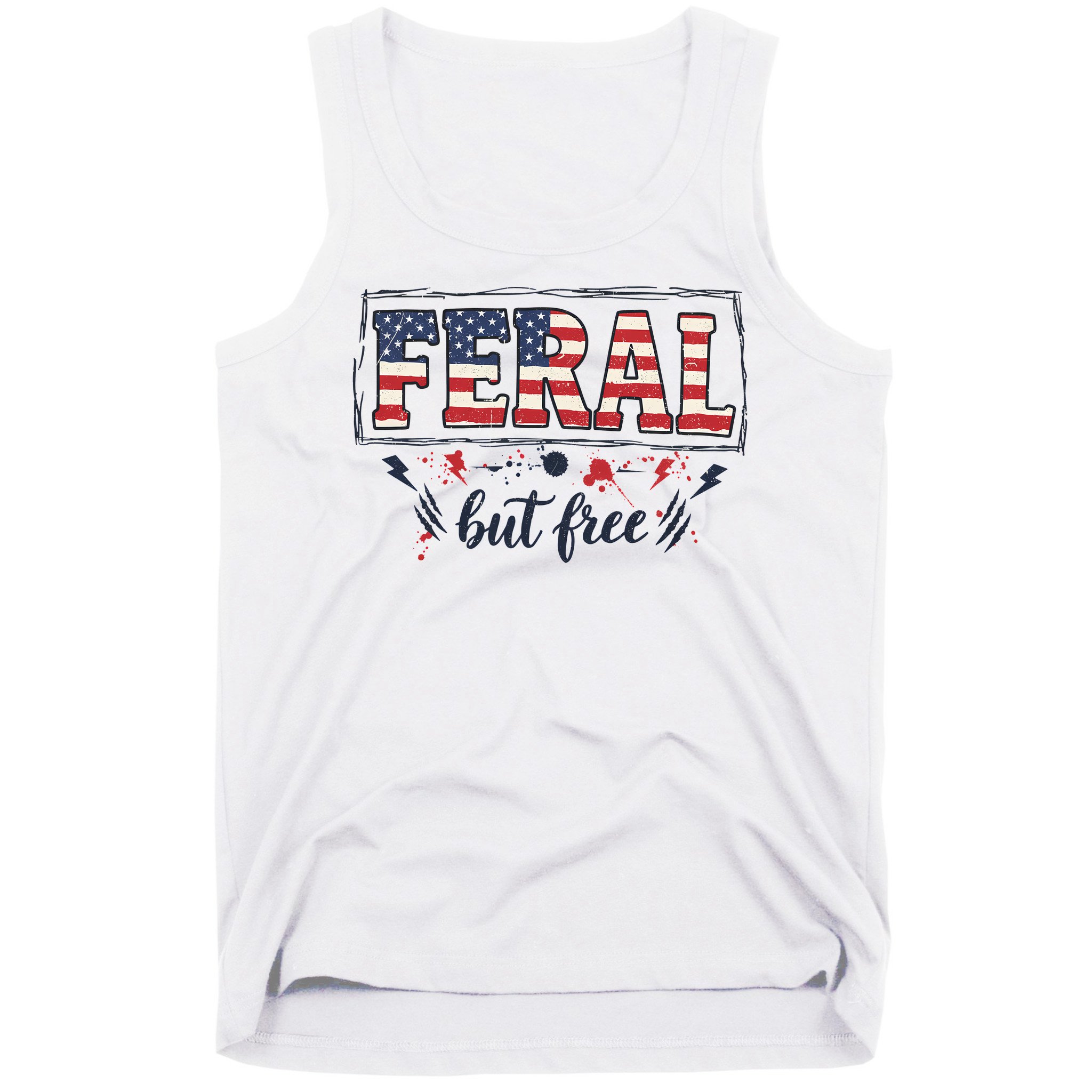 Feral but free America Patriotic  Tank Top