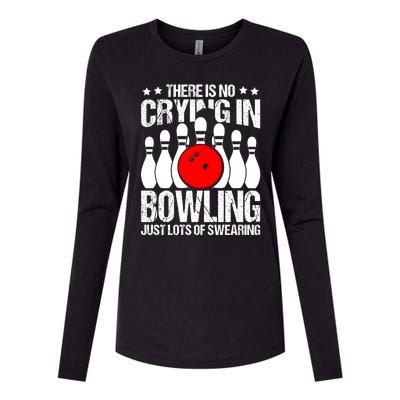 Funny Bowling Womens Cotton Relaxed Long Sleeve T-Shirt