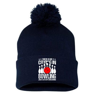 Funny Bowling Pom Pom 12in Knit Beanie