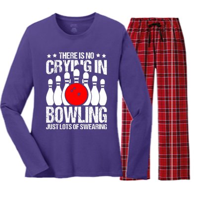 Funny Bowling Women's Long Sleeve Flannel Pajama Set 