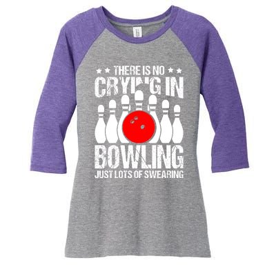 Funny Bowling Women's Tri-Blend 3/4-Sleeve Raglan Shirt