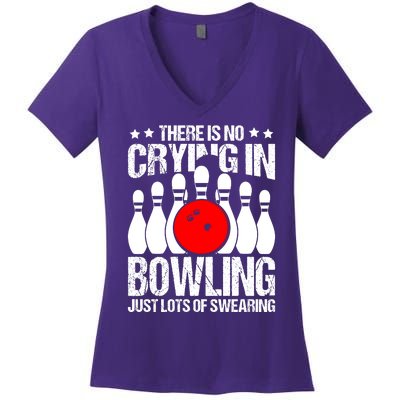 Funny Bowling Women's V-Neck T-Shirt