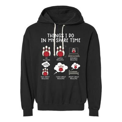 Funny Bowling For Men Garment-Dyed Fleece Hoodie