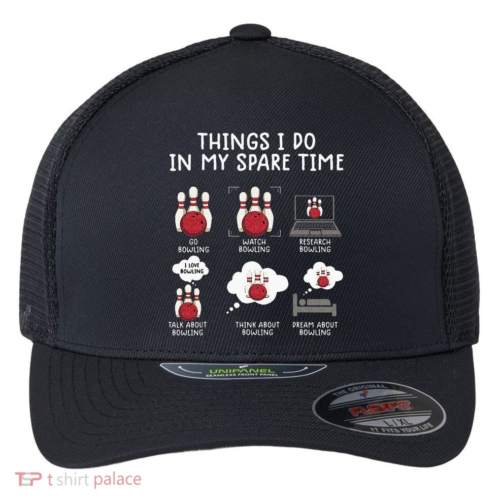 Funny Bowling For Men Flexfit Unipanel Trucker Cap