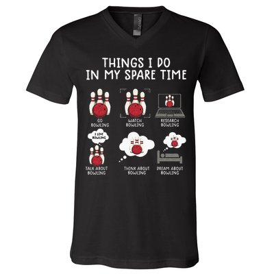 Funny Bowling For Men V-Neck T-Shirt
