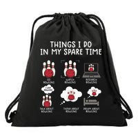 Funny Bowling For Men Drawstring Bag