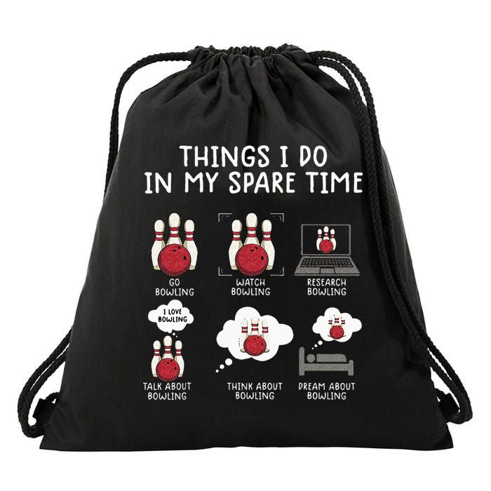 Funny Bowling For Men Drawstring Bag