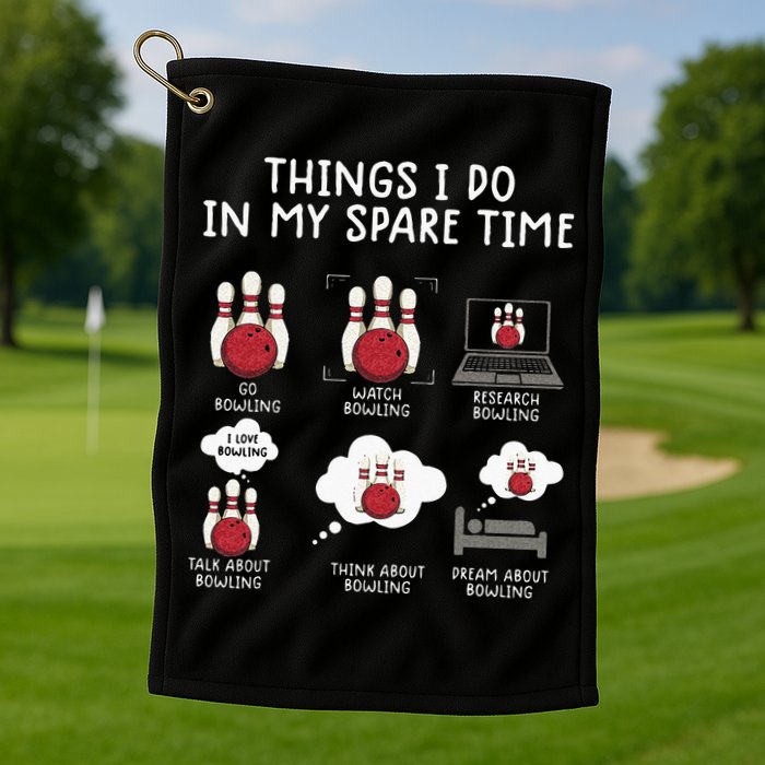 Funny Bowling For Men Golf Towel