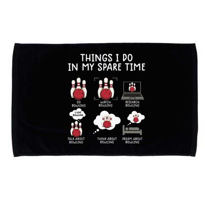 Funny Bowling For Men Microfiber Hand Towel