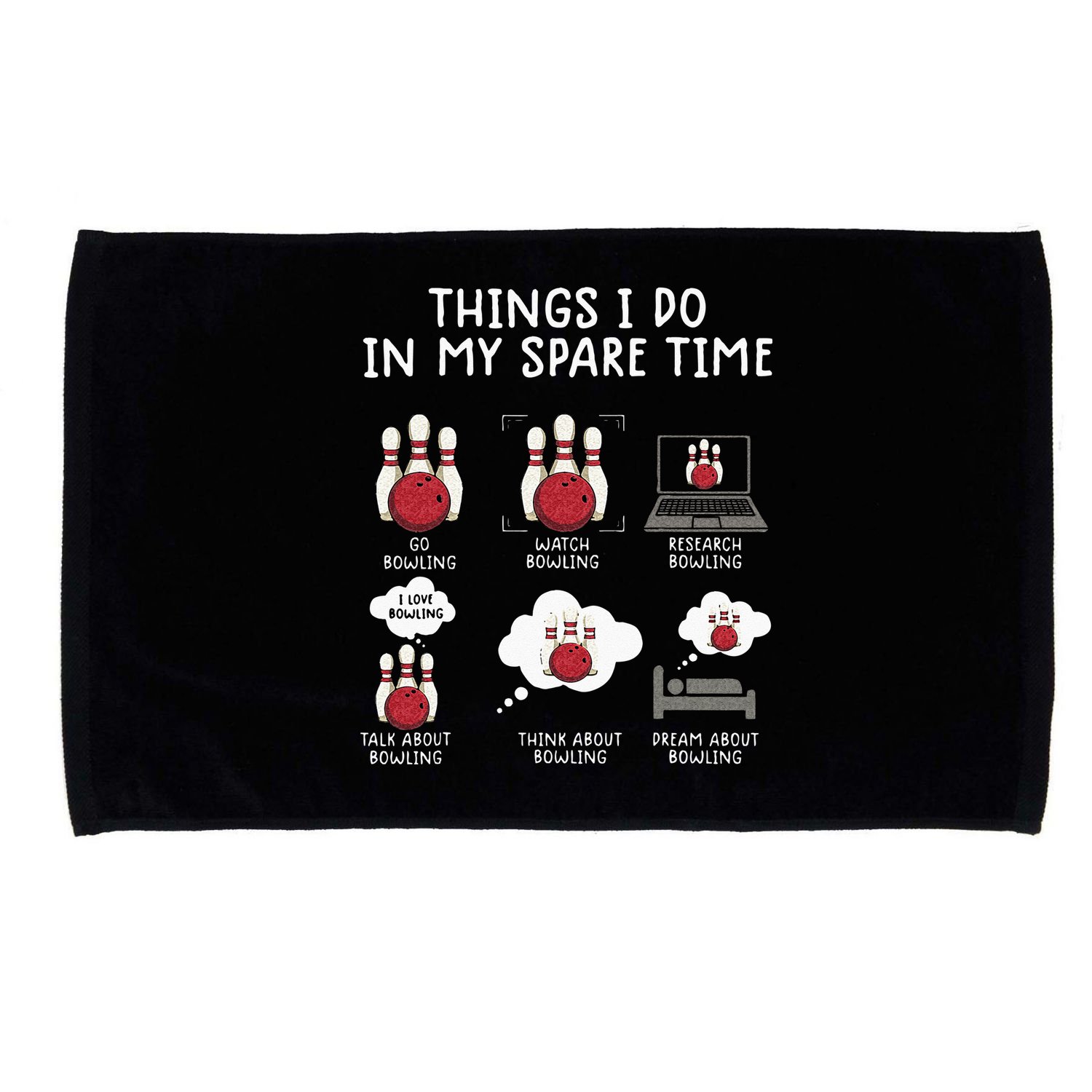 Funny Bowling For Men Microfiber Hand Towel
