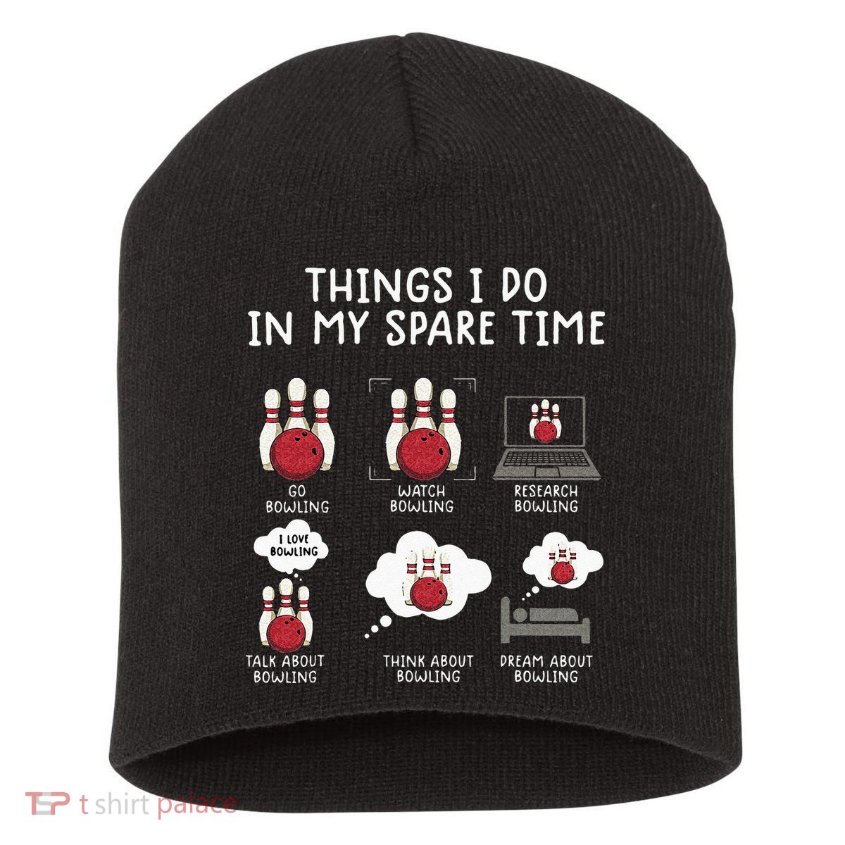 Funny Bowling For Men Short Acrylic Beanie