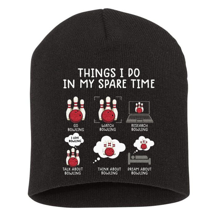 Funny Bowling For Men Short Acrylic Beanie
