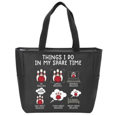 Funny Bowling For Men Zip Tote Bag