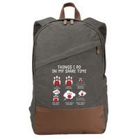 Funny Bowling For Men Cotton Canvas Backpack