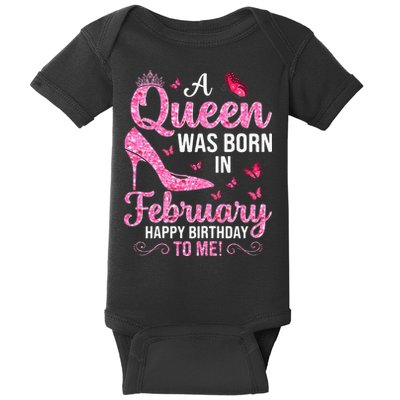 February Birthday For Wo Queen Born Baby Bodysuit
