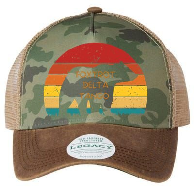 Funny Bear Foxtrot Delta Tango  Legacy Tie Dye Trucker Hat