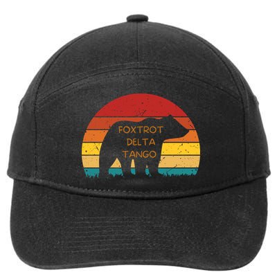 Funny Bear Foxtrot Delta Tango  7-Panel Snapback Hat