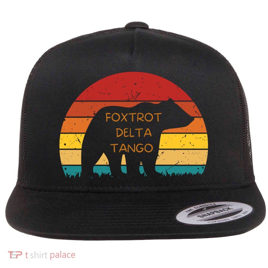 Funny Bear Foxtrot Delta Tango  Flatbill Hat