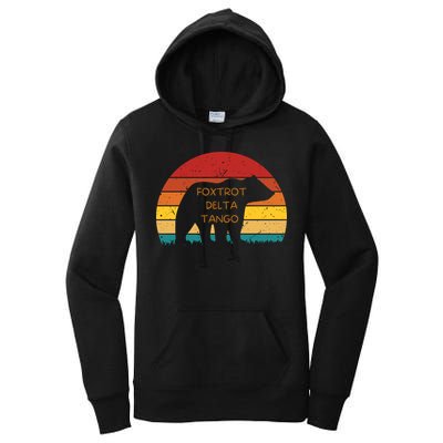 Funny Bear Foxtrot Delta Tango  Women's Pullover Hoodie