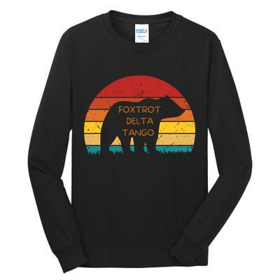 Funny Bear Foxtrot Delta Tango  Tall Long Sleeve T-Shirt