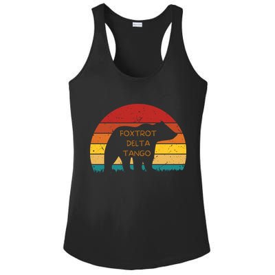 Funny Bear Foxtrot Delta Tango  Ladies PosiCharge Competitor Racerback Tank