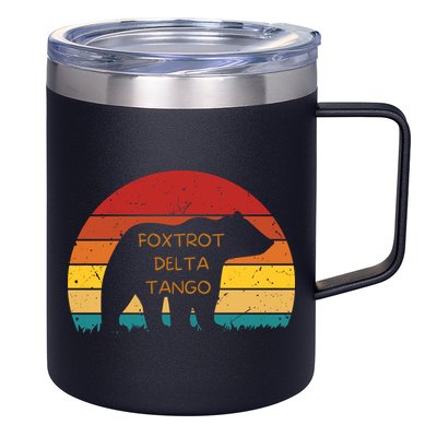 Funny Bear Foxtrot Delta Tango  12oz Stainless Steel Coffee Mug