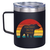 Funny Bear Foxtrot Delta Tango  12oz Stainless Steel Coffee Mug