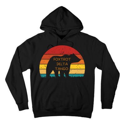Funny Bear Foxtrot Delta Tango  Tall Hoodie
