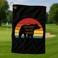 Funny Bear Foxtrot Delta Tango  Golf Towel