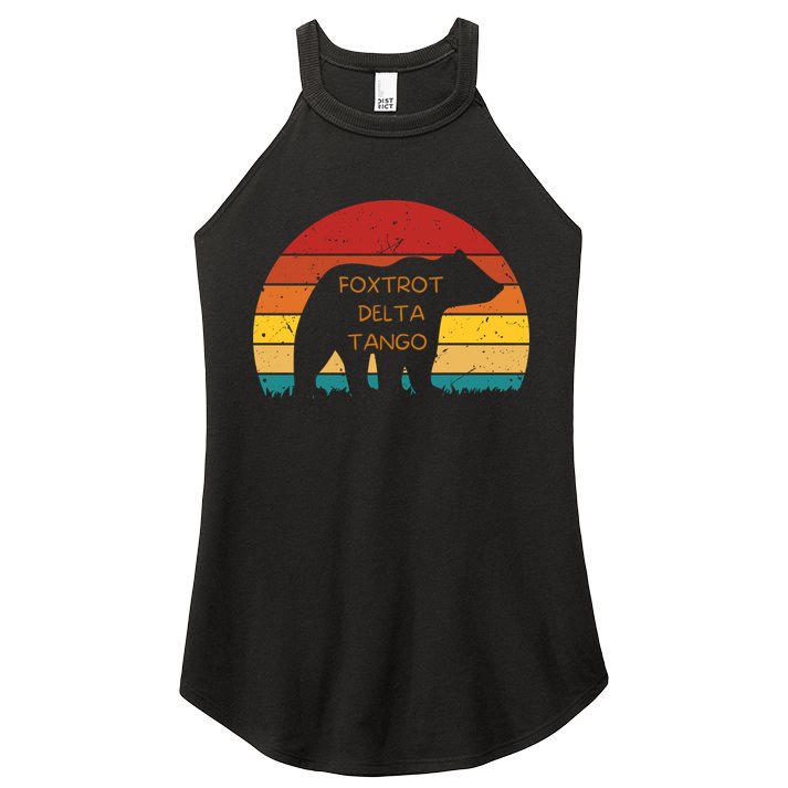 Funny Bear Foxtrot Delta Tango  Women's Perfect Tri Rocker Tank