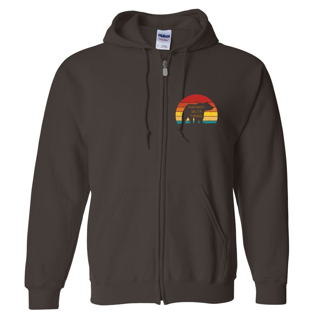 Funny Bear Foxtrot Delta Tango  Full Zip Hoodie
