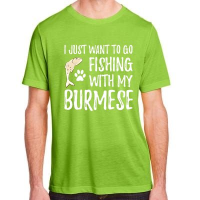 Fishing Burmese For Boating Cat Mom Or Cat Dad Gift Adult ChromaSoft Performance T-Shirt