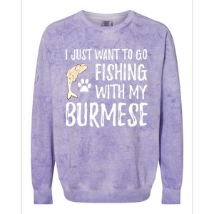 Fishing Burmese For Boating Cat Mom Or Cat Dad Gift Colorblast Crewneck Sweatshirt