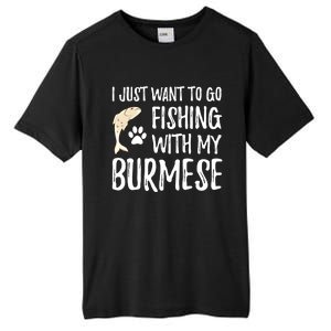 Fishing Burmese For Boating Cat Mom Or Cat Dad Gift Tall Fusion ChromaSoft Performance T-Shirt