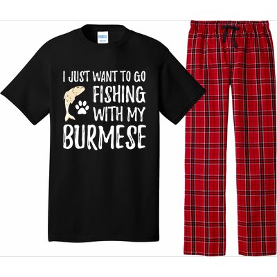 Fishing Burmese For Boating Cat Mom Or Cat Dad Gift Pajama Set