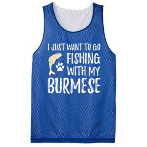 Fishing Burmese For Boating Cat Mom Or Cat Dad Gift Mesh Reversible Basketball Jersey Tank